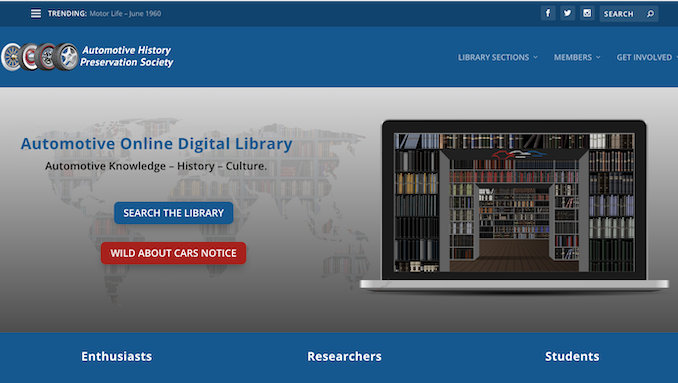 Automotive History Preservation Society's new website isn't always ...