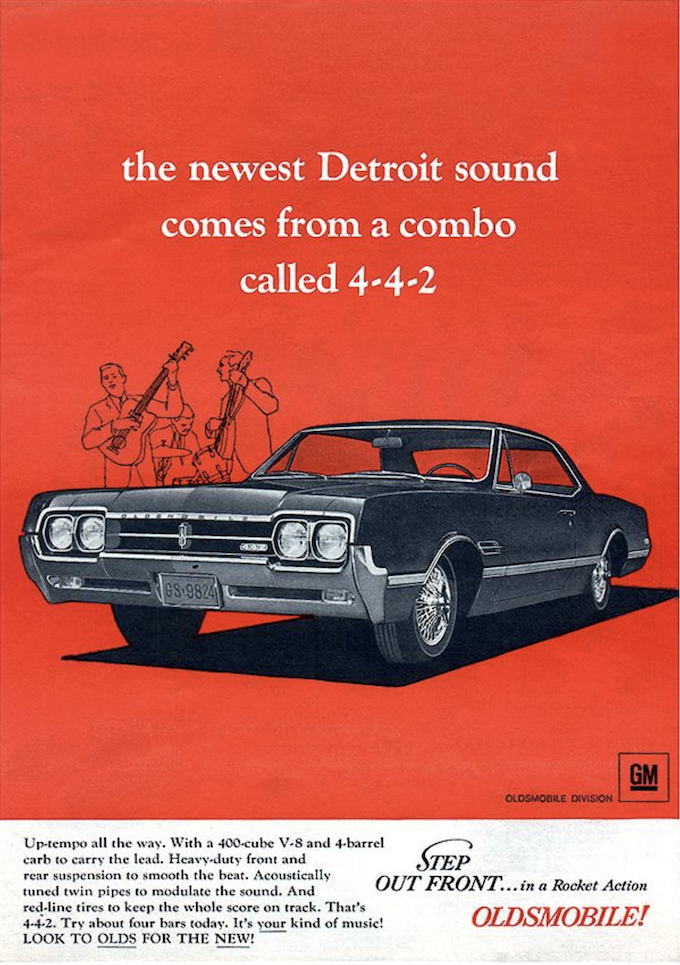 1966 Oldsmobile 4-4-2 ad (Old Car Brochures)
